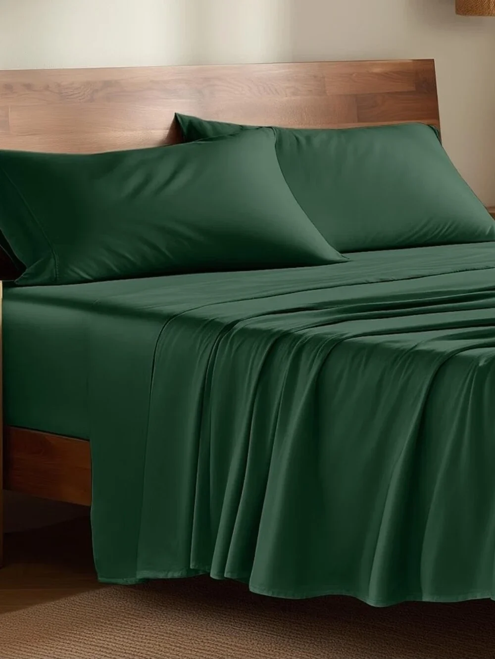 Bare Home Forest gree 100% Rayon Bamboo Sheet Set - Soft Home Bedding Queen Size